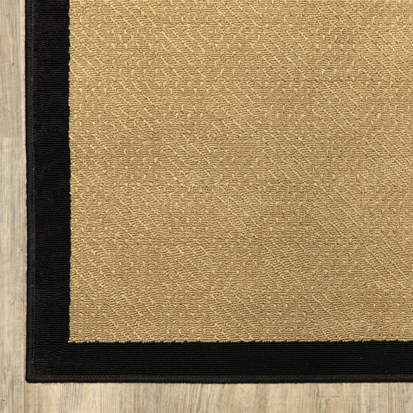 Homeroots 6' X 9' Beige And Black Indoor Outdoor Area Rug Beige,Black Polypropylene 389501