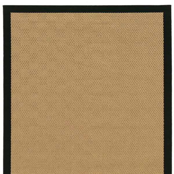 Homeroots 7' X 10' Beige And Black Indoor Outdoor Area Rug Beige,Black Polypropylene 389502