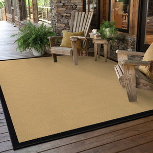 Homeroots 7' X 10' Beige And Black Indoor Outdoor Area Rug Beige,Black Polypropylene 389502