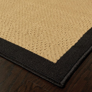 Homeroots 7' X 10' Beige And Black Indoor Outdoor Area Rug Beige,Black Polypropylene 389502