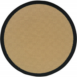 Homeroots 8' X 8' Beige And Black Indoor Outdoor Area Rug Beige,Black Polypropylene 389503