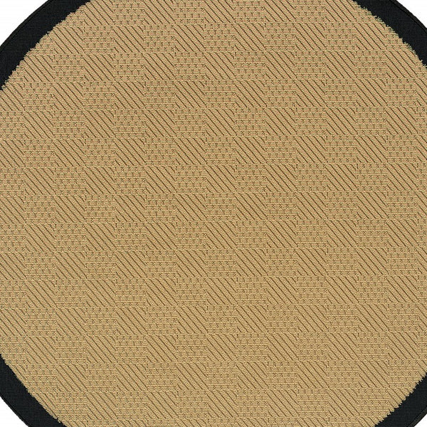 Homeroots 8' X 8' Beige And Black Indoor Outdoor Area Rug Beige,Black Polypropylene 389503