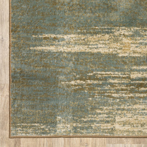 Homeroots 7' X 9' Blue And Brown Distressed Area Rug  Polypropylene 389511