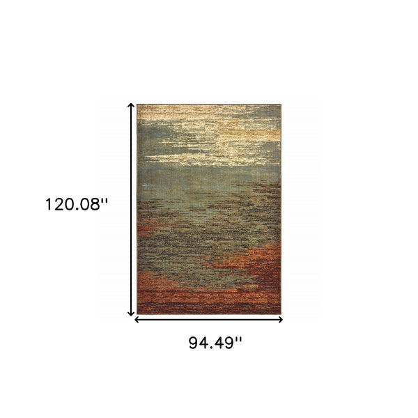 Homeroots 8' X 10' Blue And Brown Distressed Area Rug  Polypropylene 389512