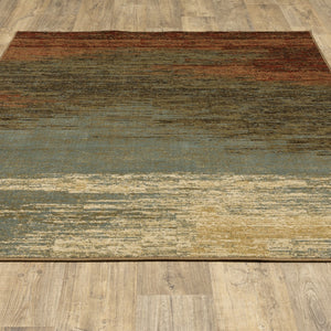 Homeroots 8' X 10' Blue And Brown Distressed Area Rug  Polypropylene 389512
