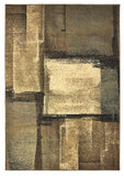 Homeroots 3' X 5' Brown And Beige Distressed Blocks Area Rug  Polypropylene 389513