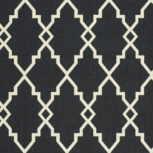 HomeRoots 5' Black and Ivory Area Rug – Elegant Indoor Outdoor Style, Durable, Easy Care for Versatile Spaces 7'10" x 10'10" 389535