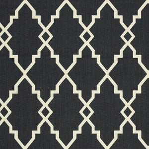 HomeRoots 5' Black and Ivory Area Rug – Elegant Indoor Outdoor Style, Durable, Easy Care for Versatile Spaces 8'6" x 13' 389537
