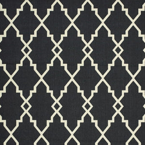 HomeRoots 5' Black and Ivory Area Rug – Elegant Indoor Outdoor Style, Durable, Easy Care for Versatile Spaces 8'6" x 13' 389537