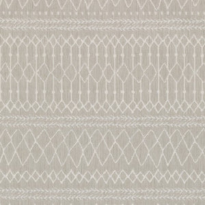 HomeRoots 7' Contemporary Gray and Ivory Geometric Area Rug for Indoor/Outdoor Spaces - Durable Design 6'7" x 9'2" 389540