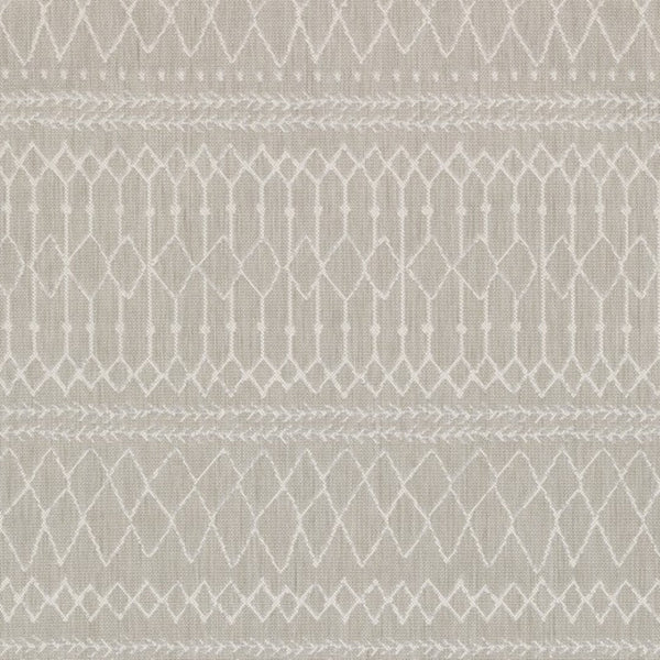 HomeRoots 7' Contemporary Gray and Ivory Geometric Area Rug for Indoor/Outdoor Spaces - Durable Design 7'10" x 10' 389541