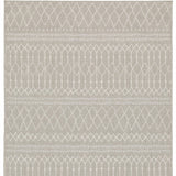 Homeroots 8' X 10' Gray And Ivory Indoor Outdoor Area Rug  Polypropylene 389541