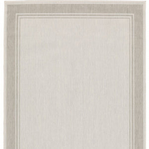 HomeRoots 7' Elegant Gray and Ivory Indoor Outdoor Area Rug - Durable, Low-Maintenance Design for Any Space 7'10" x 10' 389546