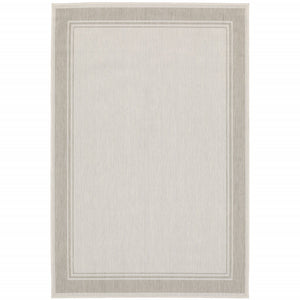 Homeroots 8' X 10' Gray And Ivory Indoor Outdoor Area Rug  Polypropylene 389546