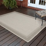 Homeroots 8' X 10' Gray And Ivory Indoor Outdoor Area Rug  Polypropylene 389546