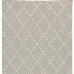 HomeRoots 7' Gray and Ivory Indoor Outdoor Area Rug - Durable, Stylish, Low-Profile Design for Any Space 7'10" x 10' 389551