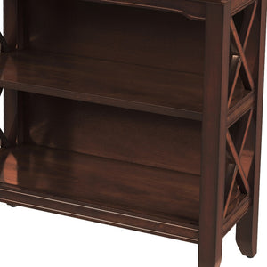Homeroots 30" Brown Wood Two Tier Bookcase   389554