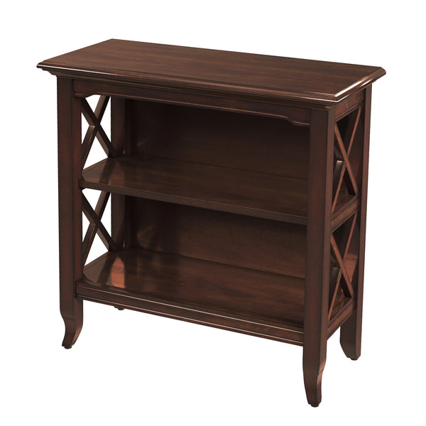 Homeroots 30" Brown Wood Two Tier Bookcase   389554