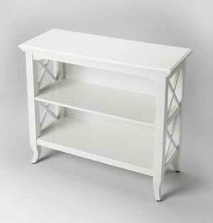 Homeroots 30" White Two Tier Standard Bookcase   389557