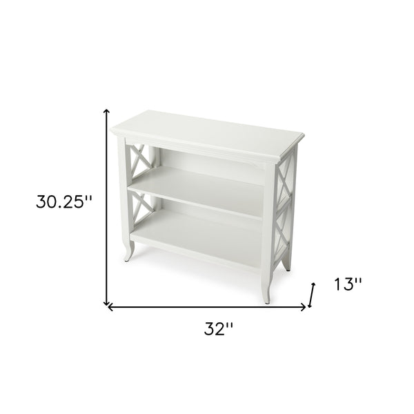 Homeroots 30" White Two Tier Standard Bookcase   389557