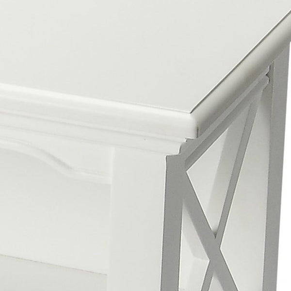 Homeroots 30" White Two Tier Standard Bookcase   389557