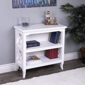 Homeroots 30" White Two Tier Standard Bookcase   389557