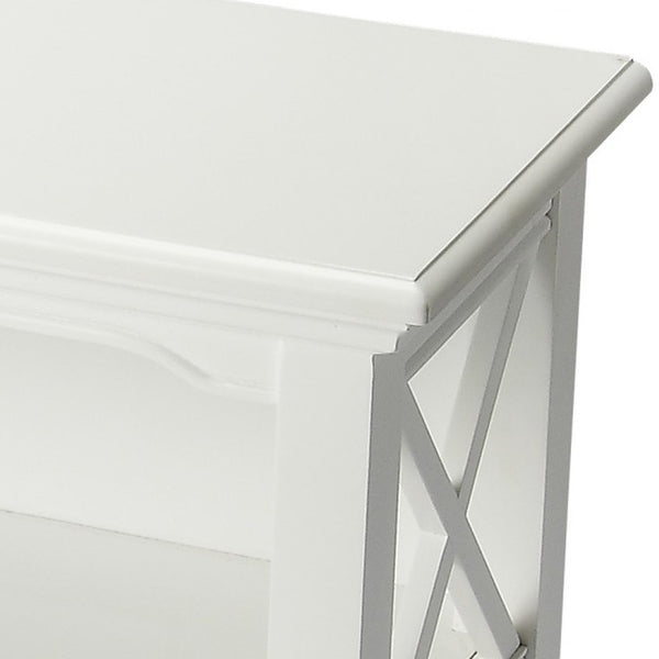 Homeroots 30" White Two Tier Standard Bookcase   389557