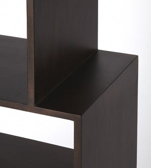 HomeRoots 48" Dark Brown Wood Three-Tier Bookcase - Versatile Storage for Home, Office, and Décor Display 389559