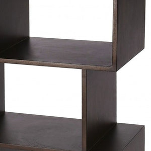 HomeRoots 48" Dark Brown Wood Three-Tier Bookcase - Versatile Storage for Home, Office, and Décor Display 389559