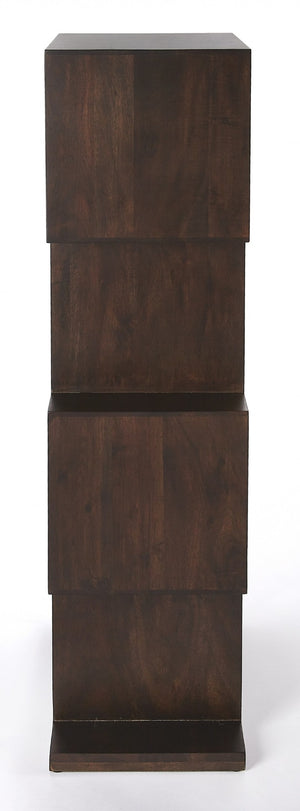 HomeRoots 48" Dark Brown Wood Three-Tier Bookcase - Versatile Storage for Home, Office, and Décor Display 389559
