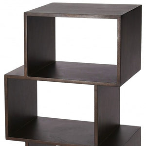 HomeRoots 48" Dark Brown Wood Three-Tier Bookcase - Versatile Storage for Home, Office, and Décor Display 389559