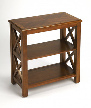 Homeroots 25" Brown Two Tier Standard Bookcase   389561