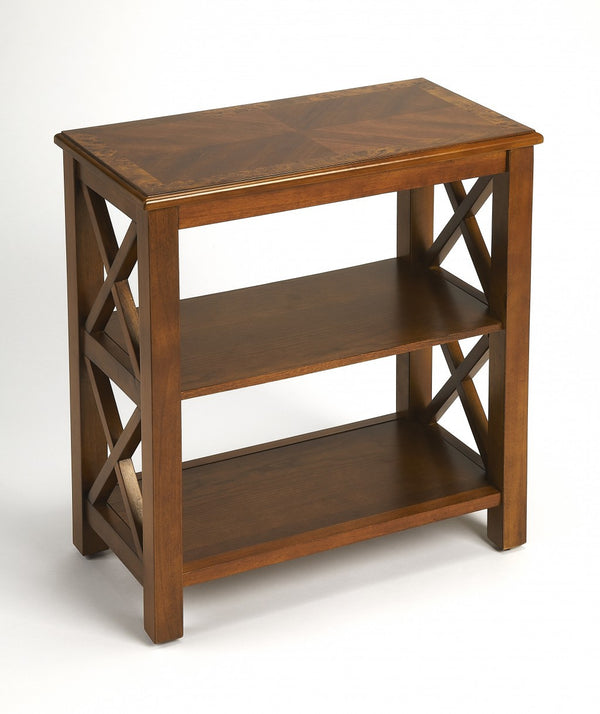 Homeroots 25" Brown Two Tier Standard Bookcase   389561