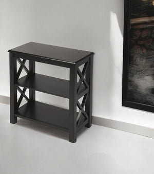 Homeroots 25" Black Two Tier Standard Bookcase   389562