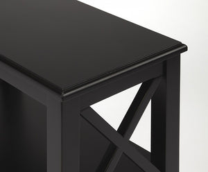 Homeroots 25" Black Two Tier Standard Bookcase   389562