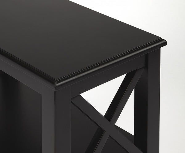 Homeroots 25" Black Two Tier Standard Bookcase   389562