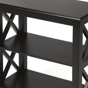 Homeroots 25" Black Two Tier Standard Bookcase   389562