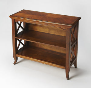 Homeroots 30" Brown Wood Two Tier Bookcase   389576