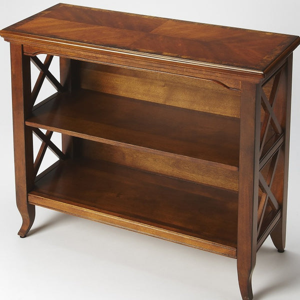 Homeroots 30" Brown Wood Two Tier Bookcase   389576