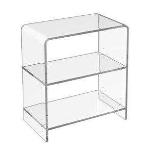 Homeroots 25" Clear Plastic Two Tier Bookcase   389577