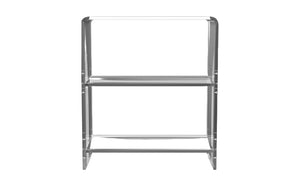 Homeroots 25" Clear Plastic Two Tier Bookcase   389577