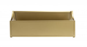 HomeRoots 32" Gold Iron Two-Tier Bookcase - Elegant Metal Design for Stylish Storage & Display in Any Room 389580