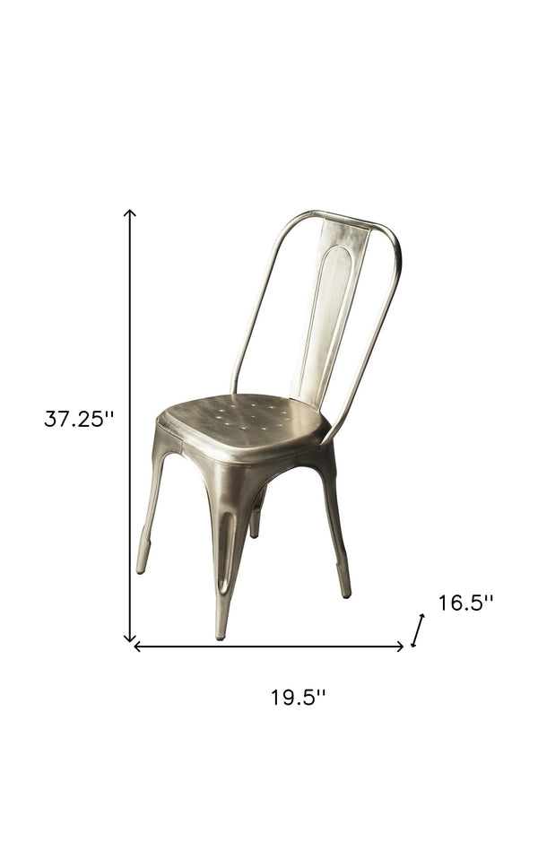 Homeroots 20" Silver Iron Side Chair   389590