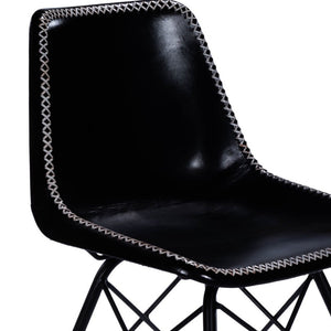 Homeroots 18" Black Faux Leather Side Chair   389592