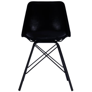 Homeroots 18" Black Faux Leather Side Chair   389592