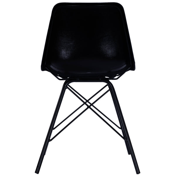 Homeroots 18" Black Faux Leather Side Chair   389592