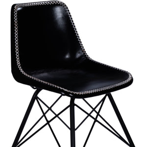 Homeroots 18" Black Faux Leather Side Chair   389592