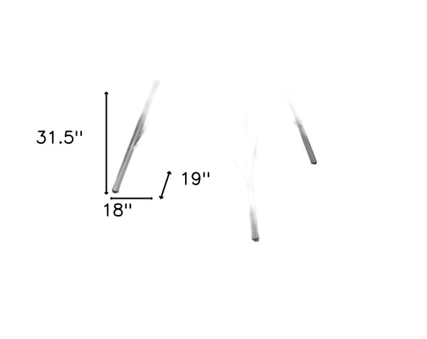 Homeroots 18" White And Silver Faux Leather Side Chair   389596