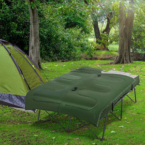 English Elm Outsunny 2-Person Camping Bed Set: Portable Folding Cot, Inflatable Mattress & Sleeping Bag Combo W2225P200418-GIGA