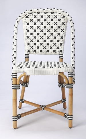 Homeroots White And Brown Faux Rattan Dining Chair  Faux Rattan 389600